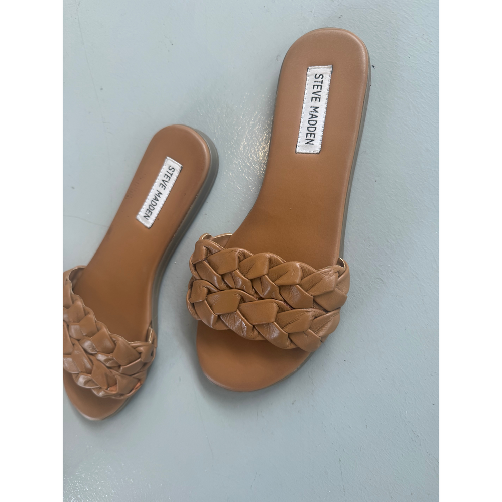 Steve Madden Braided Leather Brown Sandal size 8 - Picture 5 of 6